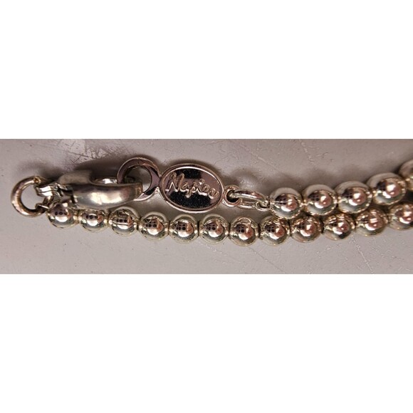 Lot Of 2 Napier Beaded Necklaces Blue, Gold Tone, Silver Tone - Picture 6 of 6